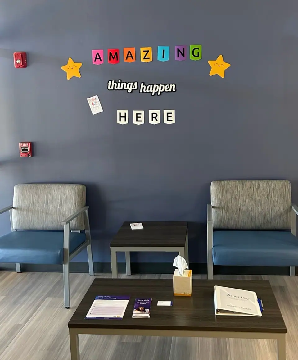Clean waiting area with chairs