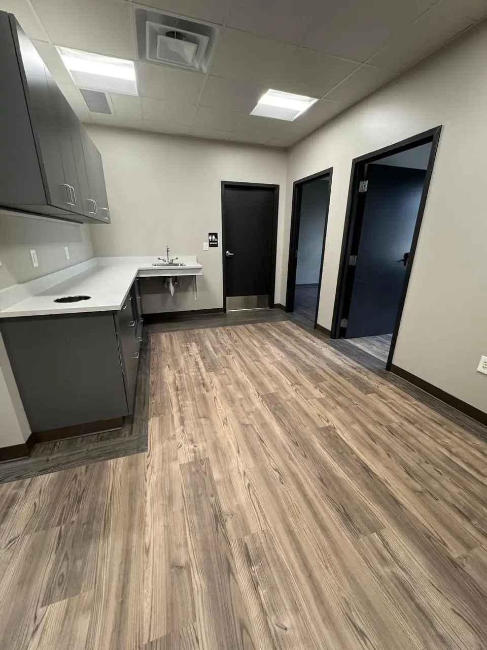 Finished commercial space after a post-construction final clean