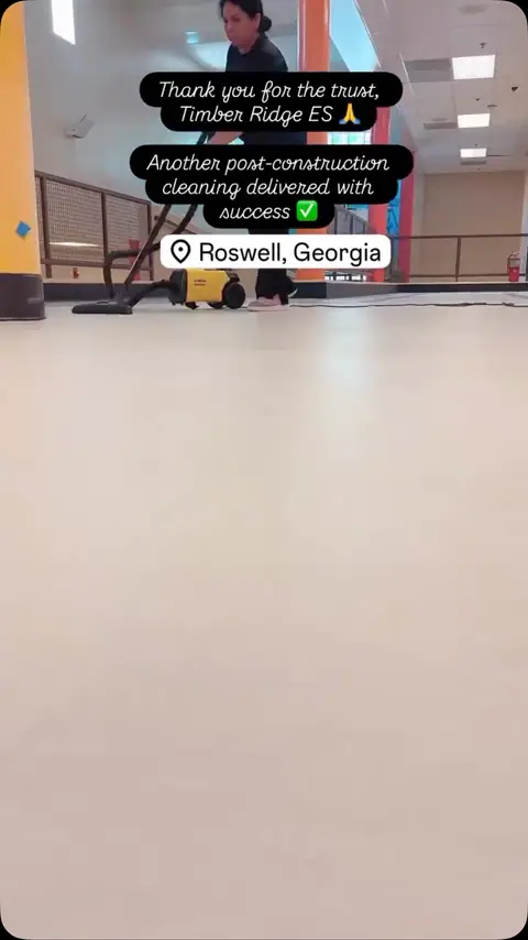 Timber Ridge Elementary School, Roswell, GA: large room floor after post-construction cleaning